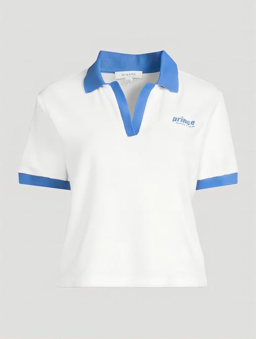 Sporty & Rich - Prince Sporty Terry Polo - White/Lapis - POLO衫 - 白/青石蓝色 商品图0