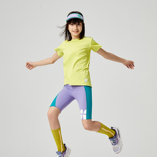 acca春夏儿童撞色五分瑜伽裤女速干打底紧身裤冰感leggings鲨鱼裤 商品图2