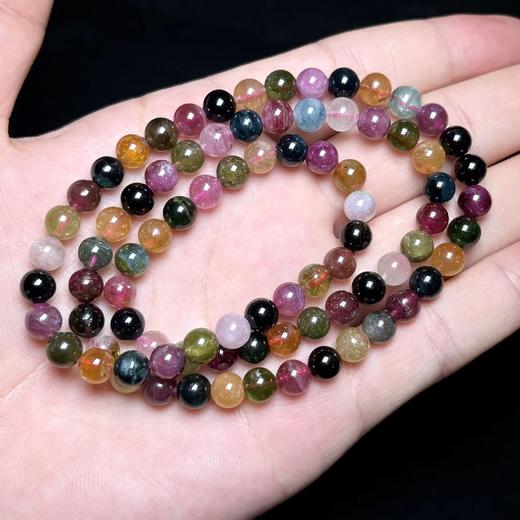 44948碧玺三圈手串-彩虹多宝圆珠 商品图0