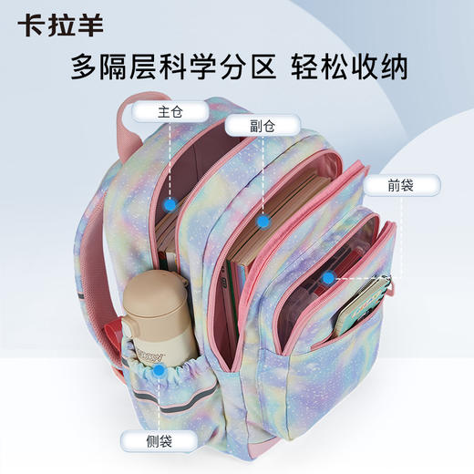 卡拉羊18L/24L轻便游学包双肩书包大容量儿童防水 山行CX2840+CX5512 商品图3
