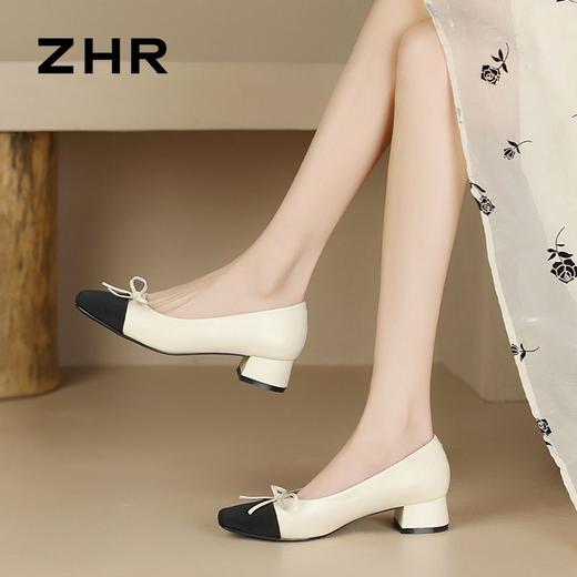 ZHR则则浅口单鞋女2024新款百搭小香风鞋子一脚蹬懒人鞋时尚女鞋 商品图3