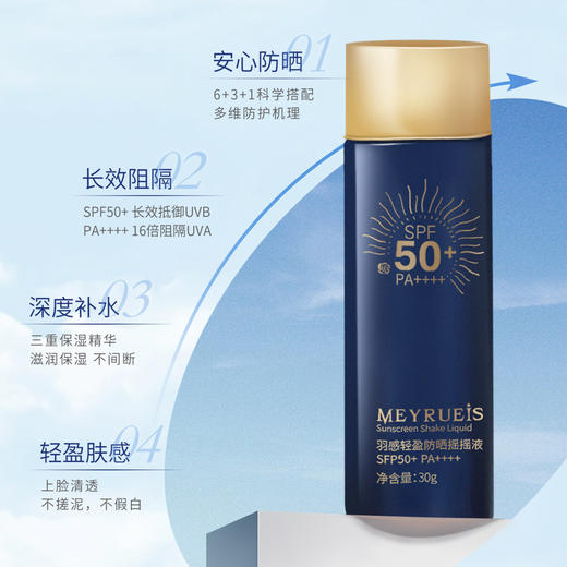 MEYRUEiS羽感轻盈防晒摇摇液 SPF50+抗氧防晒防紫外线专科 商品图1