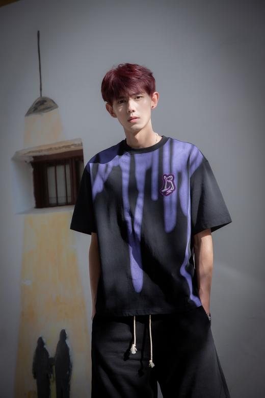 W422112039潮流色彩拼接短袖T恤 商品图2