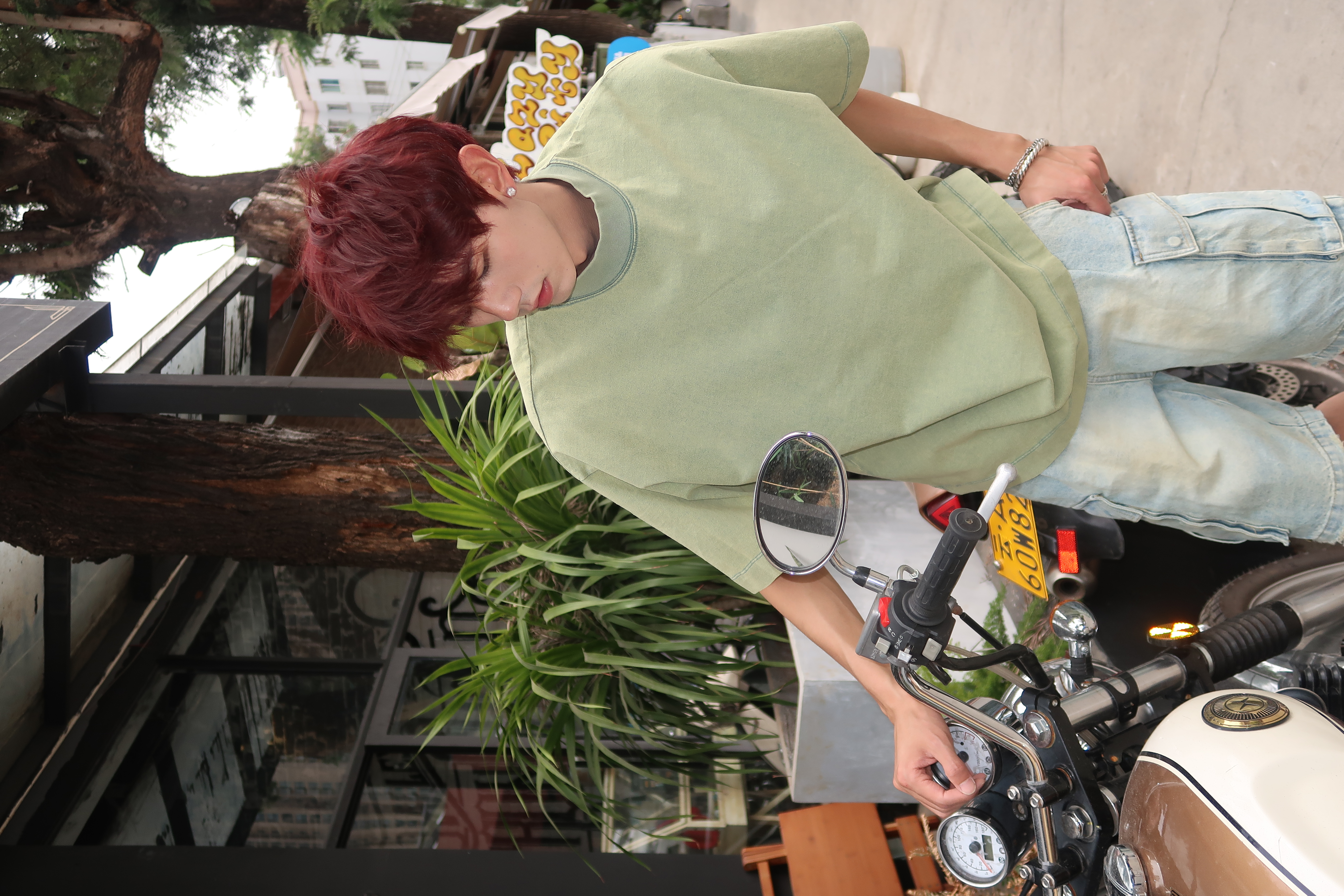 W413512964做旧水洗短袖T恤