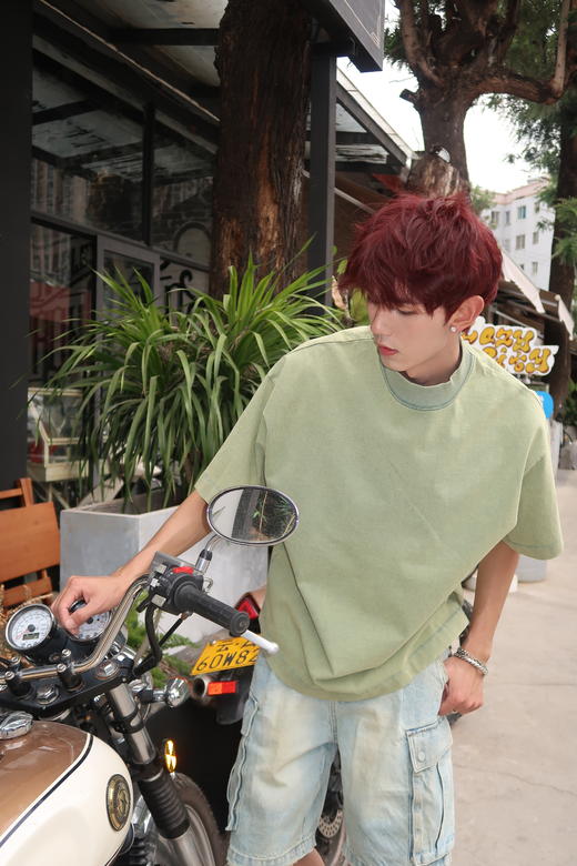 W413512964做旧水洗短袖T恤 商品图0