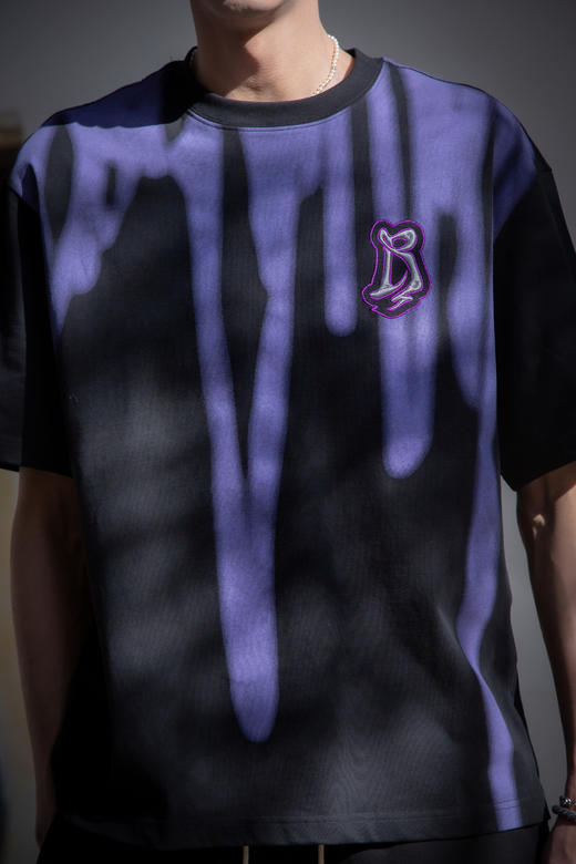 W422112039潮流色彩拼接短袖T恤 商品图1