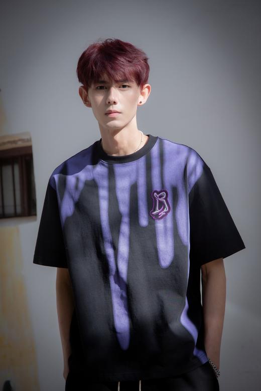 W422112039潮流色彩拼接短袖T恤 商品图4