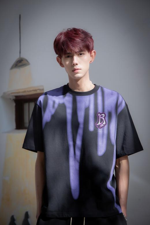 W422112039潮流色彩拼接短袖T恤 商品图0