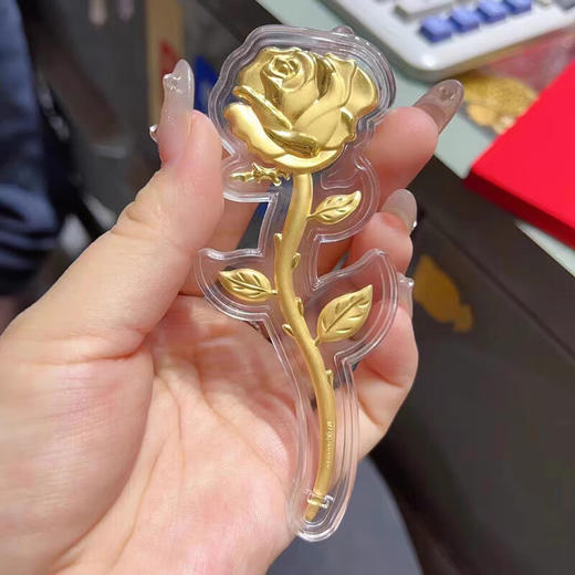 【520情人节礼物】六鑫珠宝 黄金玫瑰花金片 999足金 收藏礼品情人节礼物 商品图3