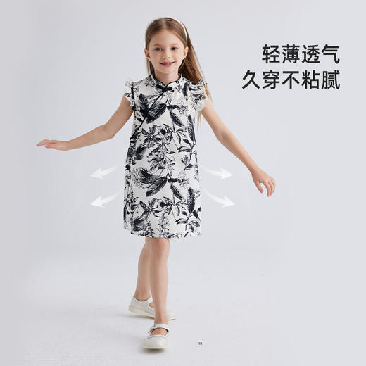fx-【江南水墨画】儿童新中式国风水墨印花连衣裙 PXQ2403 商品图2