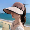 TZF-韩版夏天帽帽子新款透气空顶遮脸遮阳帽女士夏季大檐太阳帽 商品缩略图4