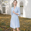 AD天蓝色通勤西装连衣裙女2024新款七分袖交叉腰带职业西服裙收腰 商品缩略图1