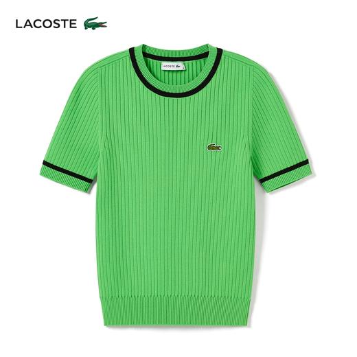 【海南专供价】Lacoste法国鳄鱼女装新款短袖时尚舒适百搭针织衫AF6946-10 商品图0