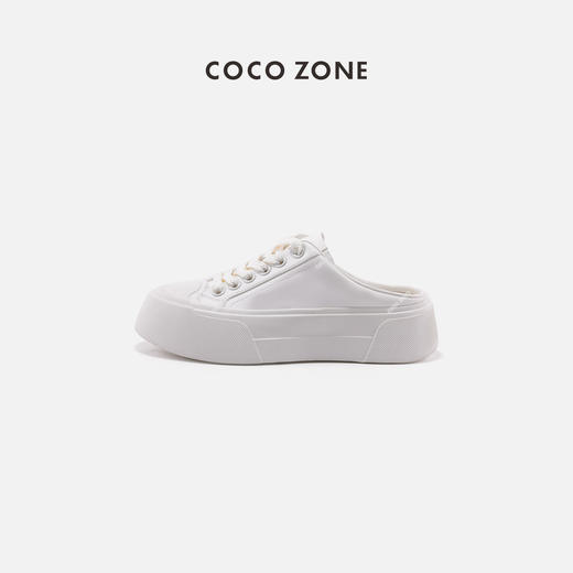 COCO ZONE夏季新款厚底系带一脚蹬包头百搭外穿休闲鞋CC2B0675 商品图0