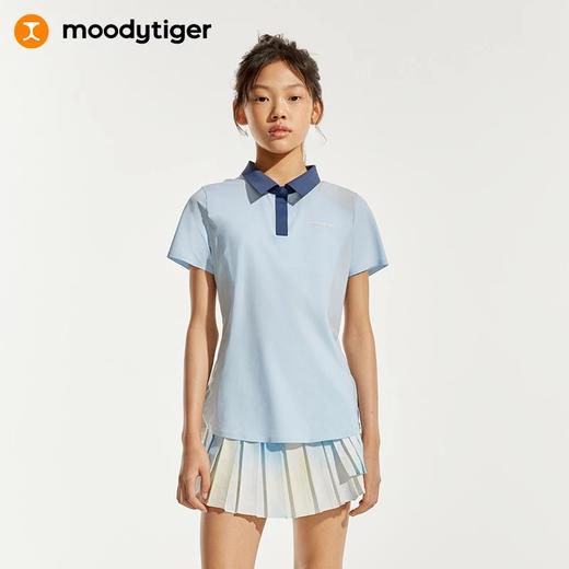 【24年夏新品】【高尔夫系列】moodytiger女童运动polo衫24年春新款拼接透气上衣41214105 商品图0