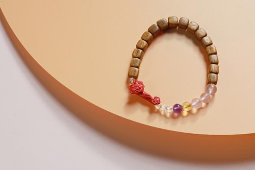 LT0014°绿檀四方来财珠|多色水晶手链手串 商品图1