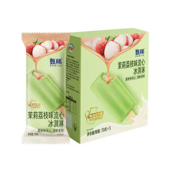 伊利【热巴同款】甄稀茉莉荔枝冰淇淋70克/支*5支 商品图1