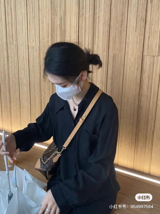 驴家老花牛角包链条饺子包单肩腋下包 商品图5