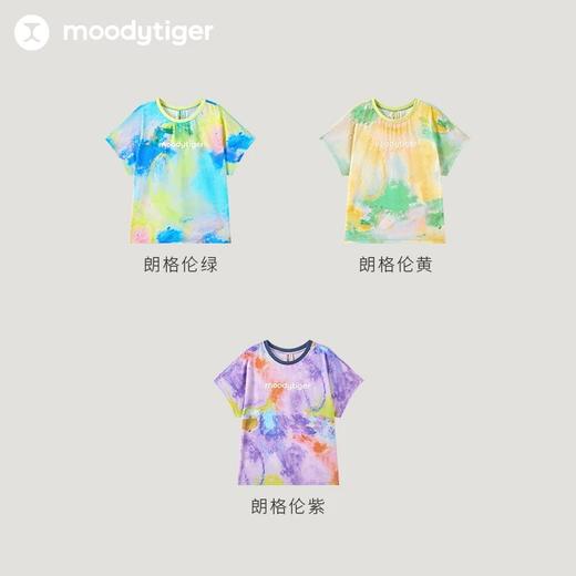 【24年夏新品】moodytiger24年夏新款女童运动休闲印花网球短袖T恤42210118 商品图4