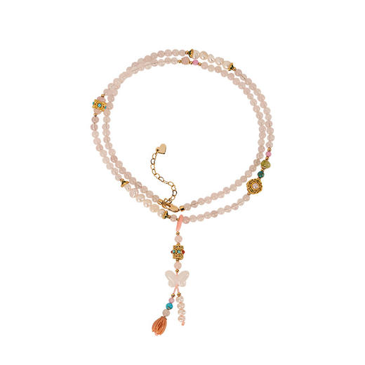 大英博物馆 东方梦境系列 粉晶 蝴蝶如梦 项链 多功能 长链 手链 手串 装饰链 商品图4