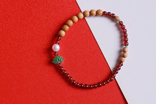 LSTX0201°印度老山檀香|石榴石手链手串 商品图0