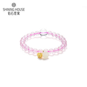 【定价黄金】【限时8折】【现货】钻石世家 足金和田玉水晶手串 芙蓉石/白水晶/和田玉 3D硬金黄金手链手串