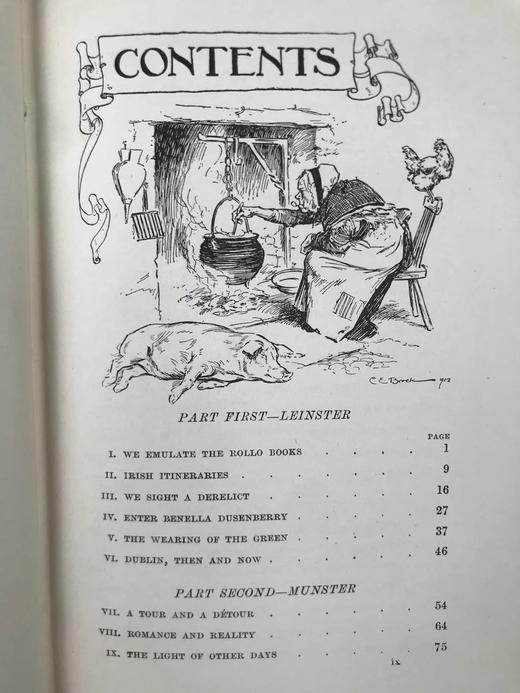 1902年 凯特·道格拉斯·威金《佩内洛普的爱尔兰经历》  C.E.布洛克数十幅插图 漆布精装32开 商品图3