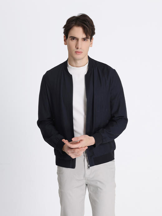 callisto藏青粘纤混纺夹克 STFEJ270Y 商品图0