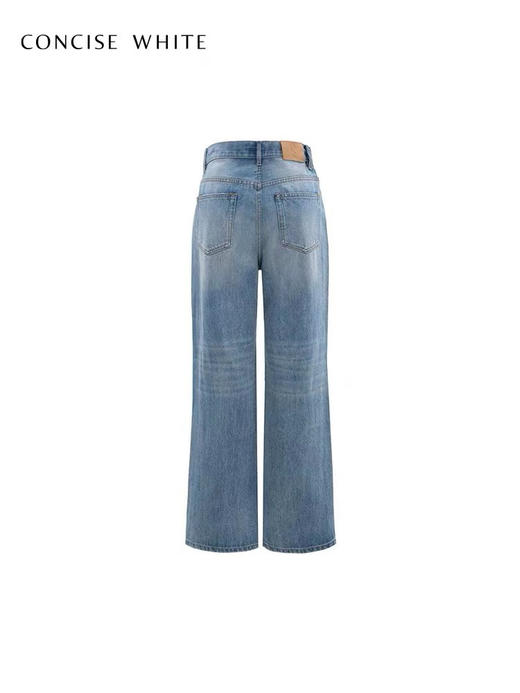 【断码 捡漏】返场 原单 CON家 微泛白的复古淡蓝 很自然的微磨破做旧牛仔裤 商品图2