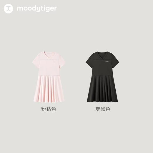 【24年夏新品】moodytiger女童24夏新款v领拼接吸湿排汗透气弹力连衣裙42211909 商品图4