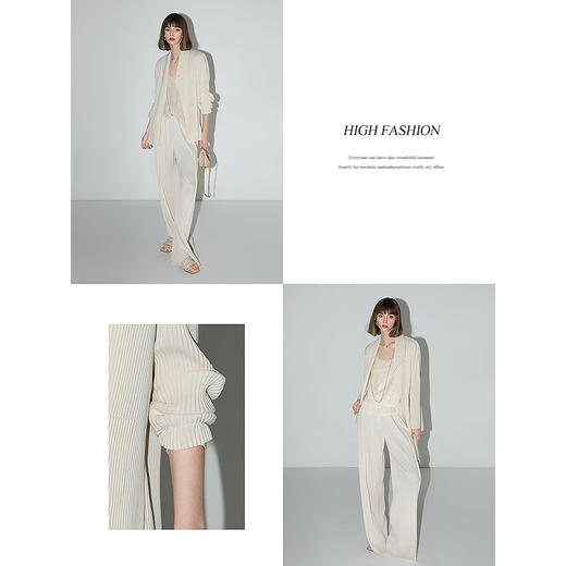 【秒杀】COCOBELLA重工压褶垂感开叉西装女夏气质通勤休闲舒适外套SI531C 商品图3