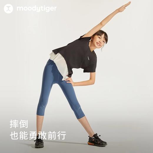 【24年夏新品】moodytiger女童速干运动裤子夏新款耐磨弹力七分裤42211421 商品图3