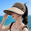 TZF-韩版夏天帽帽子新款透气空顶遮脸遮阳帽女士夏季大檐太阳帽 商品缩略图6