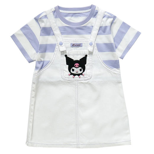 【女童库洛米假两件背带裙套装】2024新款小女孩洋气背带短袖裙两件套 商品图4