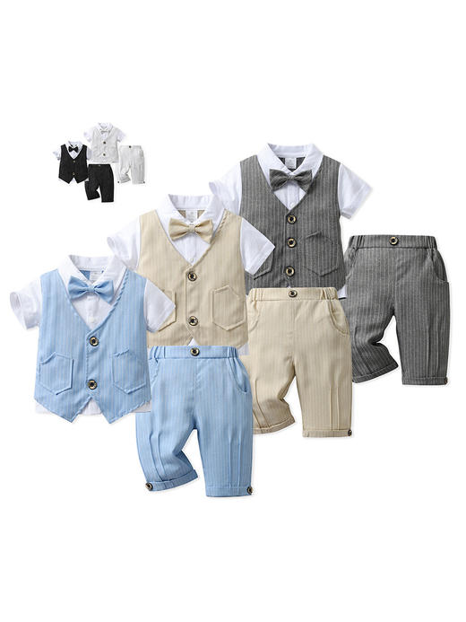 【英伦西服男童2件套】夏装宝宝衣服夏季绅士礼服周岁儿童套装 商品图3