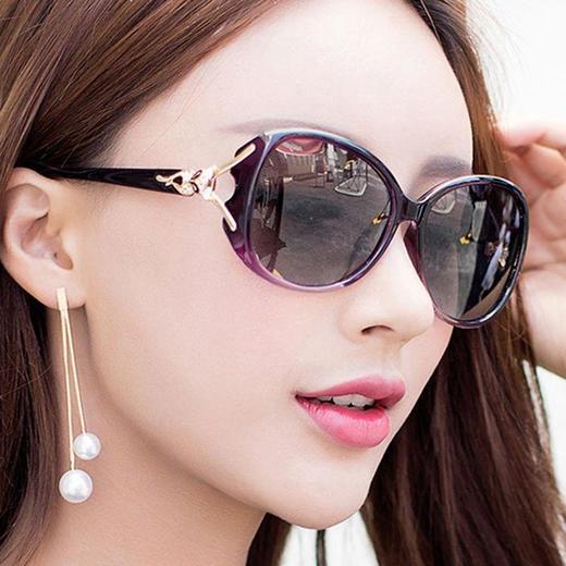 TZF-新款遮阳太阳镜女潮款韩版中框墨镜圆脸眼镜优雅 商品图0