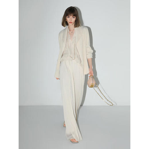 【秒杀】COCOBELLA重工压褶立体裤线阔腿裤女夏宽松垂坠休闲长裤PA626C 商品图2