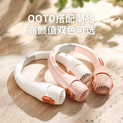 【新款硅胶挂脖风扇】迷你便携式USB 学生户外大风力调节挂脖风扇 商品图3