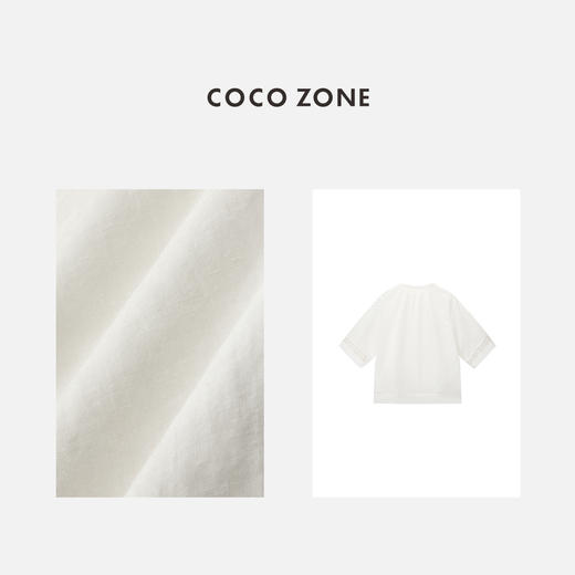 COCO ZONE"百合”夏季简约圆领单排扣设计衬衫气质通勤短袖上衣CC1B0985 商品图2