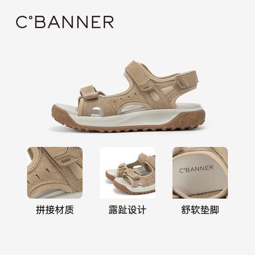 千百度厚底增高休闲凉鞋女款夏季沙滩海边凉鞋A24322005 商品图3