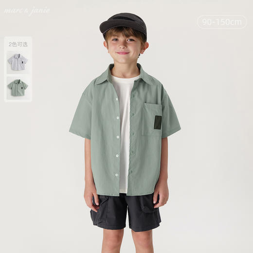 【超轻速干】马克珍妮男童工装户外Polo短袖衬衫夏装新款240526 商品图0