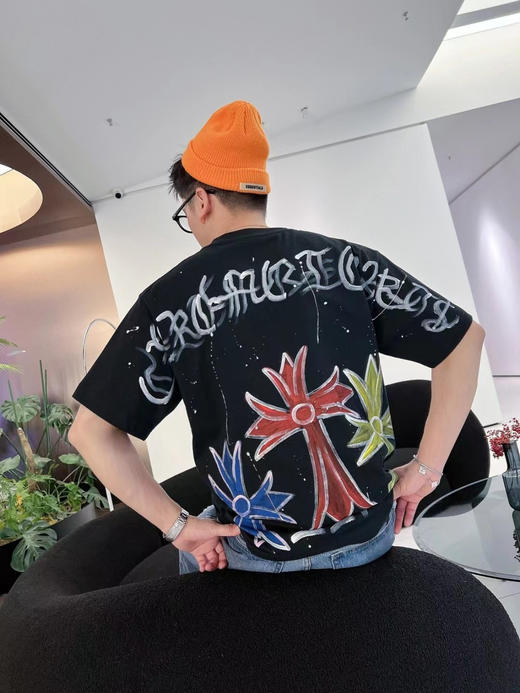 CH 2024夏新款 仿手绘满印涂鸦印花 圆领短袖T恤 Z-11633 商品图8