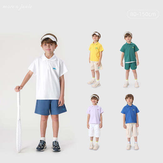 【科技凉感】马克珍妮夏装新款 男童宽松短袖POLO衫230872 商品图1