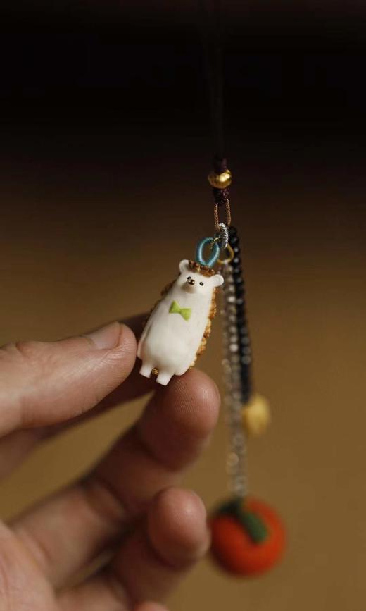 手工刺猬*橘子鹿角小挂件 商品图3