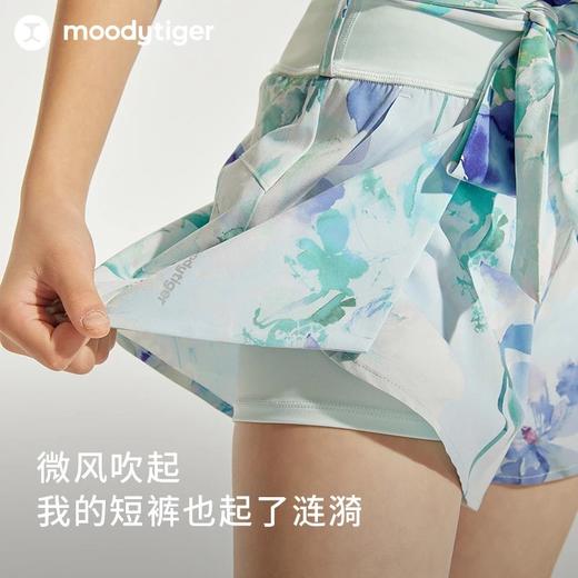 【24年夏新品】moodytiger女童运动裤24夏季新款个性印花宽松透气假两件裤子42211602 商品图1
