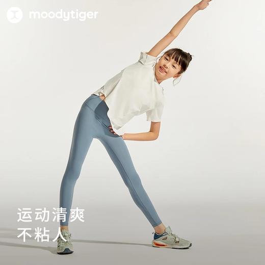 【24年夏新品】moodytiger女童短袖T恤24夏季新款个性圆领宽松防晒运动上衣42210125 商品图2