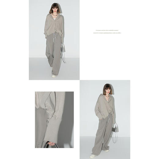 【有赞】COCOBELLA[松弛感穿搭]段彩竹节纯棉卫衣秋冬宽松休闲上衣SE3007 商品图2