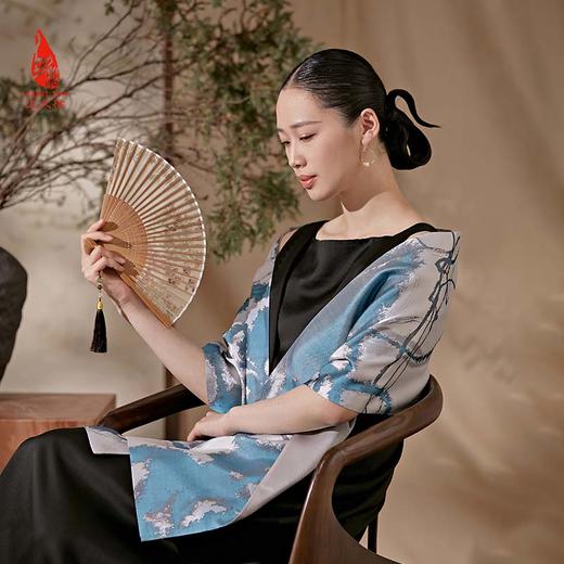 SAINTJOY/上久楷 女士宋锦双面长巾 围巾 疏影 SCS19004 商品图2