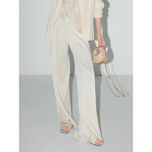 【秒杀】COCOBELLA重工压褶立体裤线阔腿裤女夏宽松垂坠休闲长裤PA626C 商品图3