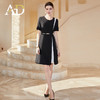 AD时尚大气连衣裙女轻熟风黑色圆领西装裙减龄通勤职业装a字裙 商品缩略图3